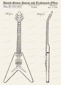 CARD-001: Flying V Guitar - Patent Press™