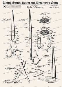 CARD-051: Barber Scissors - Patent Press™