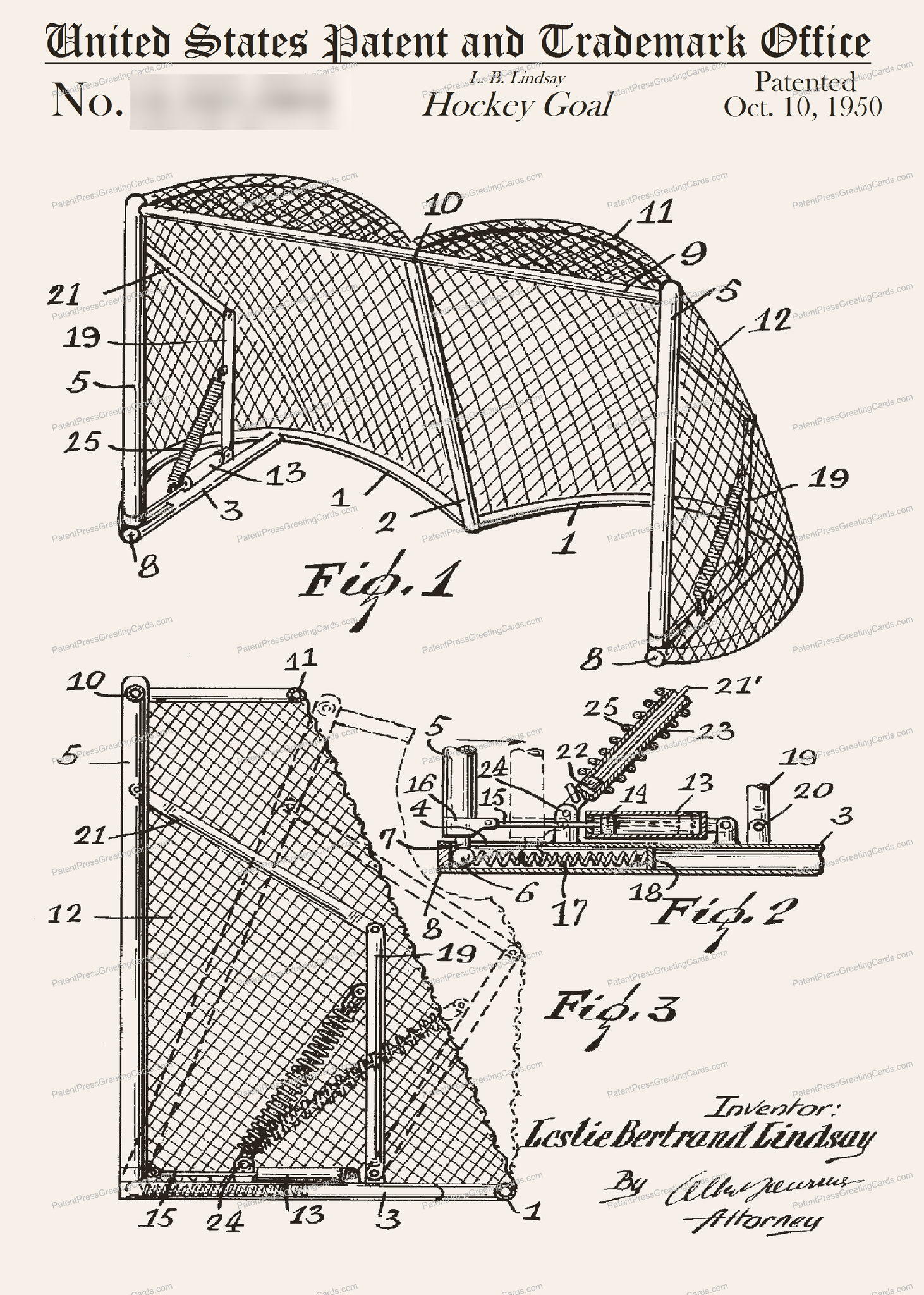 CARD-071: Hockey Goal - Patent Press™