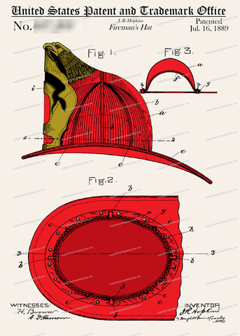 CARD-C909: Fireman's Hat 1889 - Patent Press™