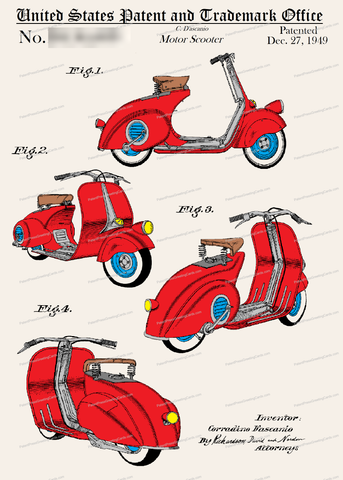 CARD-C926: Scooter - Patent Press™