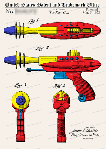 CARD-C931: Toy Ray Gun - Patent Press™