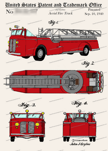 CARD-C975: Fire Truck - Patent Press™