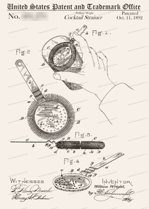 CARD-031: Cocktail Strainer - Patent Press™