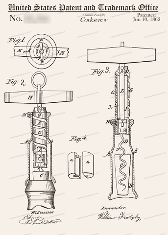CARD-034: Corkscrew (1862) - Patent Press™