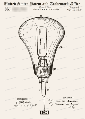 CARD-046: Edison Light Bulb - Patent Press™