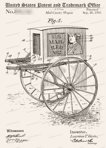 CARD-050: Mail Carrier Wagon - Patent Press™
