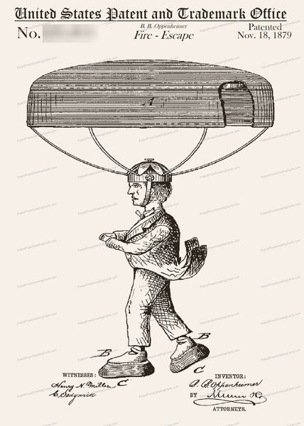 CARD-052: Parachute Fire Escape - Patent Press™