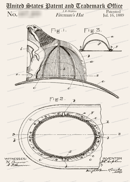 CARD-053: Fireman's Helment - Patent Press™