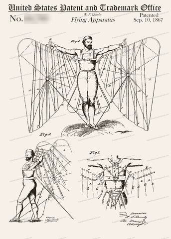 CARD-058: Flying Apparatus (1867) - Patent Press™