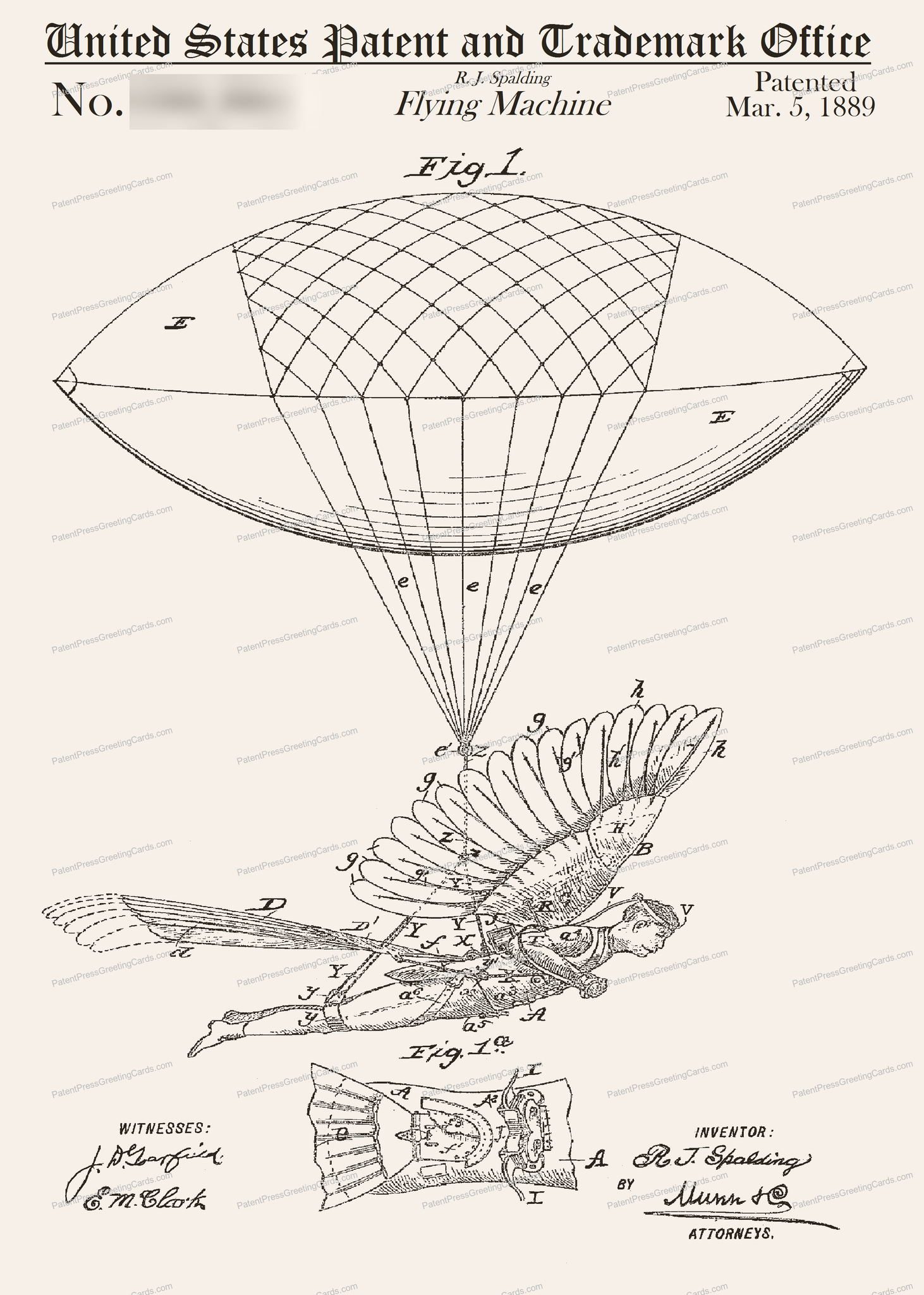 CARD-059: Flying Machine (1889) - Patent Press™