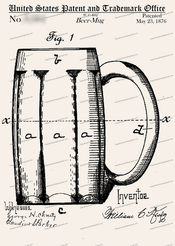 CARD-092: Beer Mug 1876 - Patent Press™