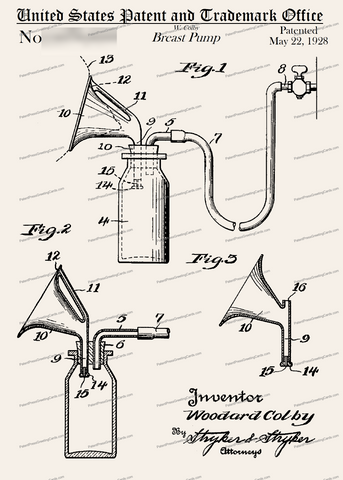 CARD-105: Breast Pump 1928 - Patent Press™