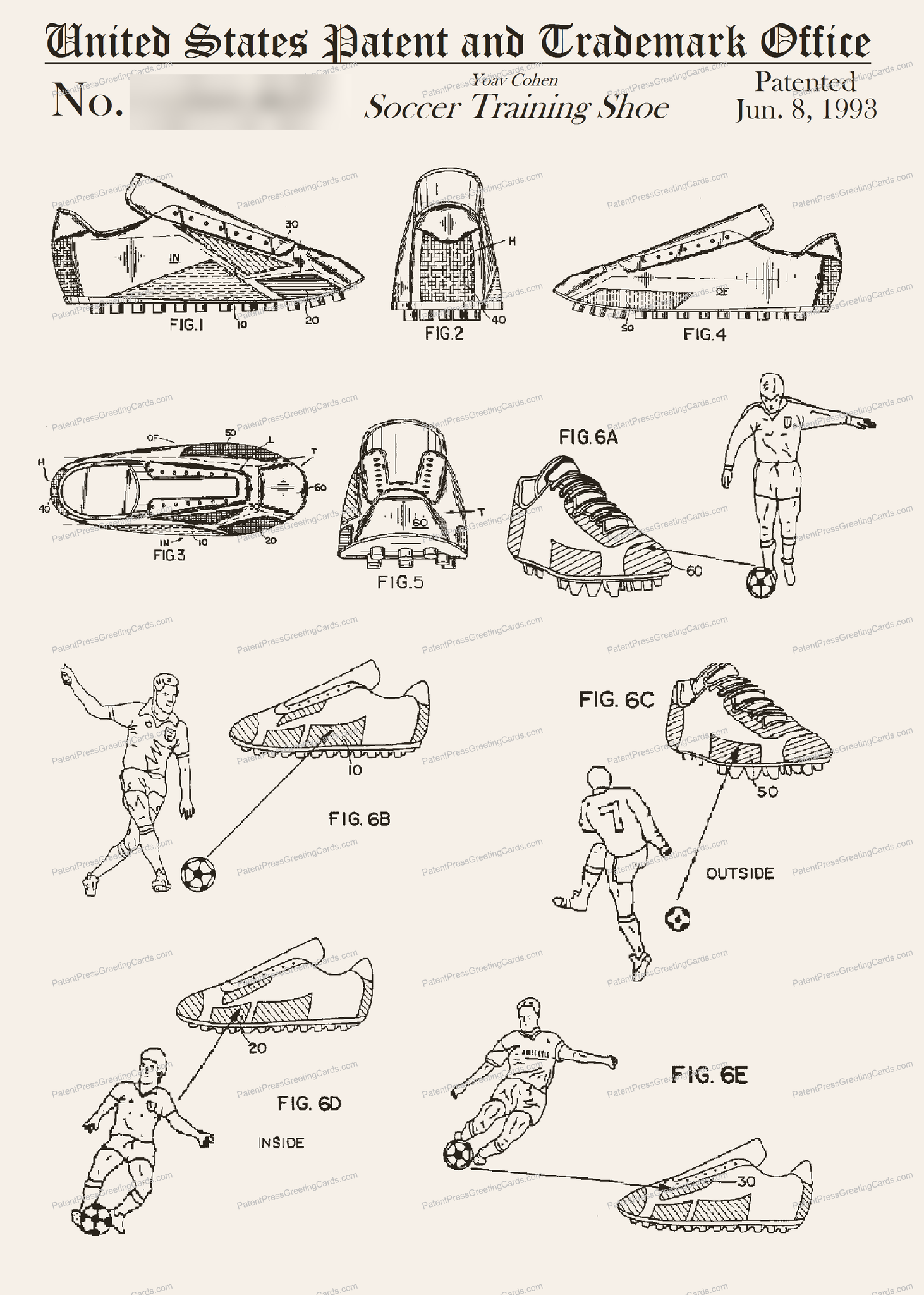 CARD-111: Soccer Shoe - Patent Press™