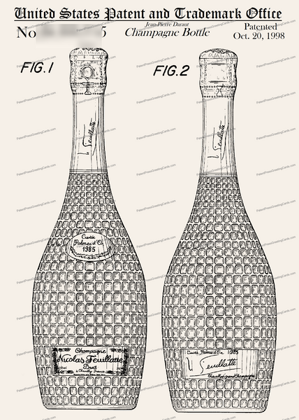 CARD-115: Champagne Bottle 1998 - Patent Press™