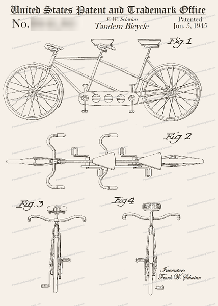 CARD-125: Tandem Bicycle - Patent Press™