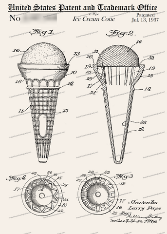 CARD-177: Ice Cream Cone - Patent Press™