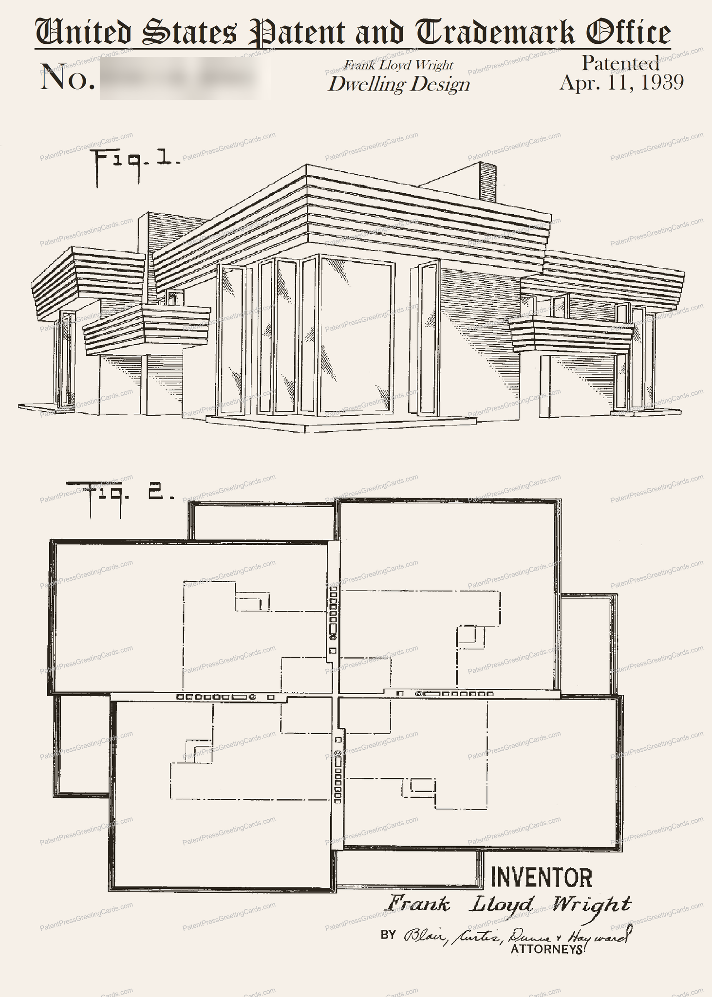 CARD-180: Frank Lloyd Wright House - Patent Press™