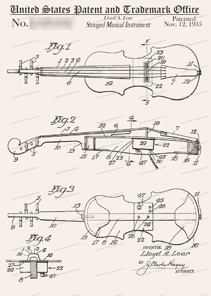 CARD-187: Violin - Patent Press™