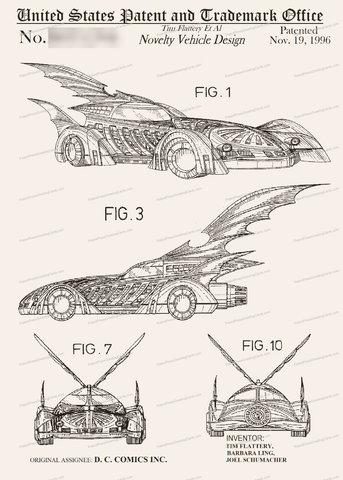 CARD-196: Batman and Robin Batmobile - Patent Press™