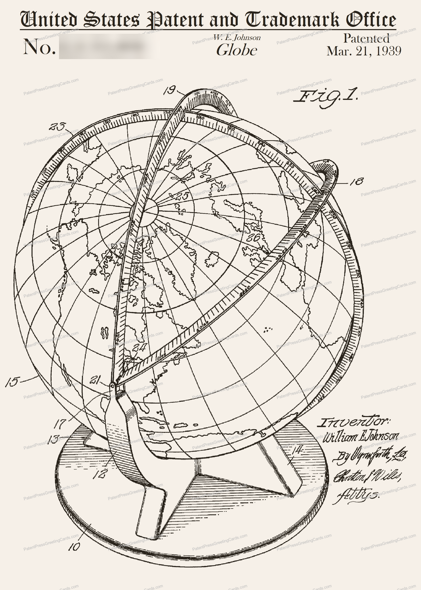 CARD-256: Globe - Patent Press™