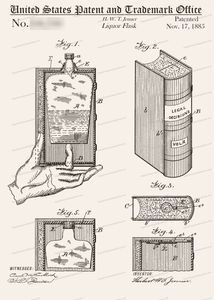 CARD-283: Book Flask-Book Lover - Patent Press™