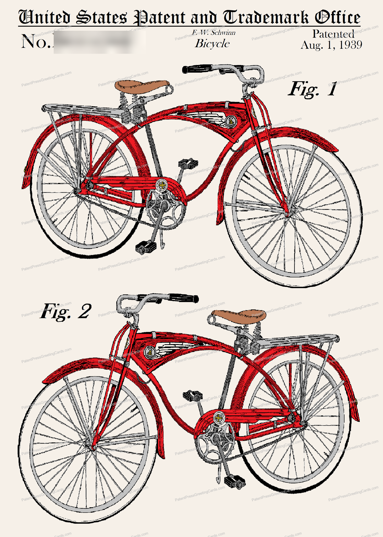Schwinn 1939 Patent Greeting Card – Patent Press™