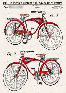 1939 schwinn bicycle Schwinn 1939 Patent Greeting Card – Patent Press™