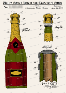 CARD-C942: Champagne Bottle - Patent Press™