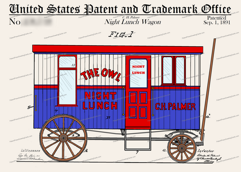 CARD-C989: Palmer Lunch Wagon - Patent Press™