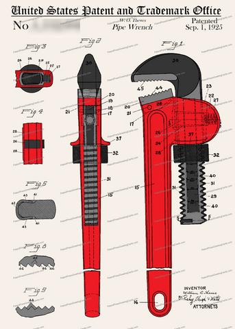 CARD-C990: Pipe Wrench - Patent Press™