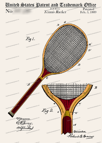 CARD-C993: Tennis Racket - Patent Press™